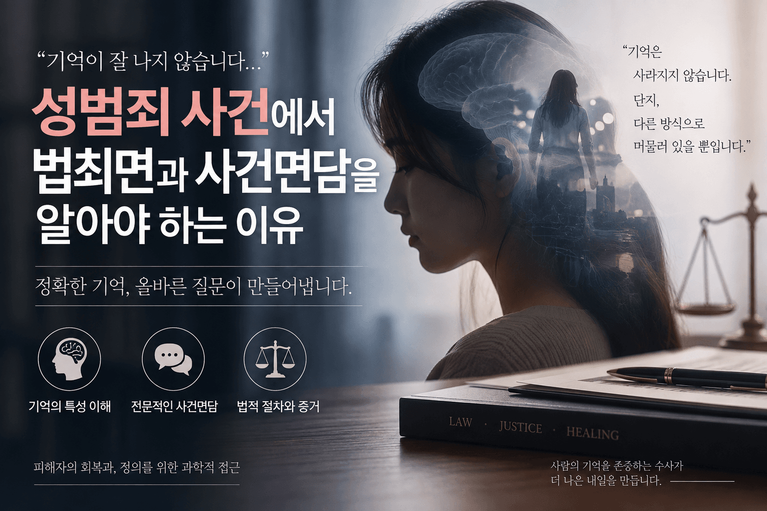 성범죄 사건에서 기억이 잘 나지 않는다면? 법최면 분석 대표 이미지